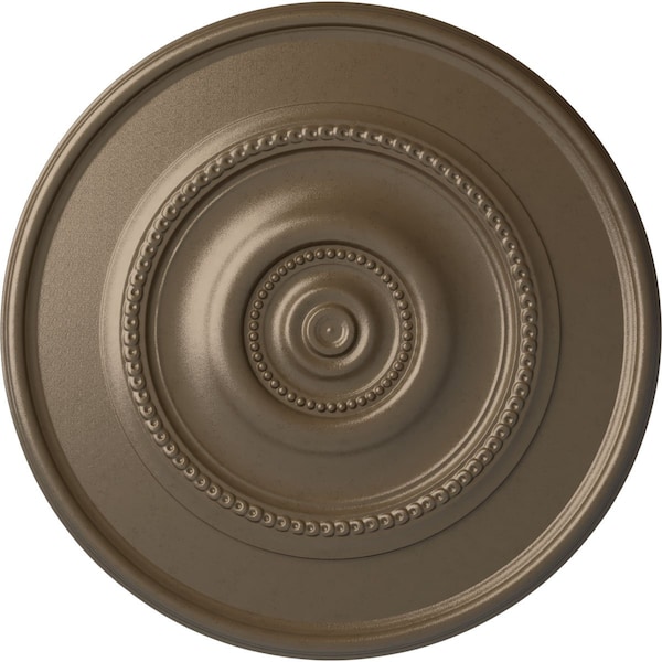 Ekena Millwork Traditional Reece Ceiling Medallion (Fits Canopies up to 5 7/8"), 24 3/8"OD x 1 1/8"P, Warm Silver CM24REWSS - main
